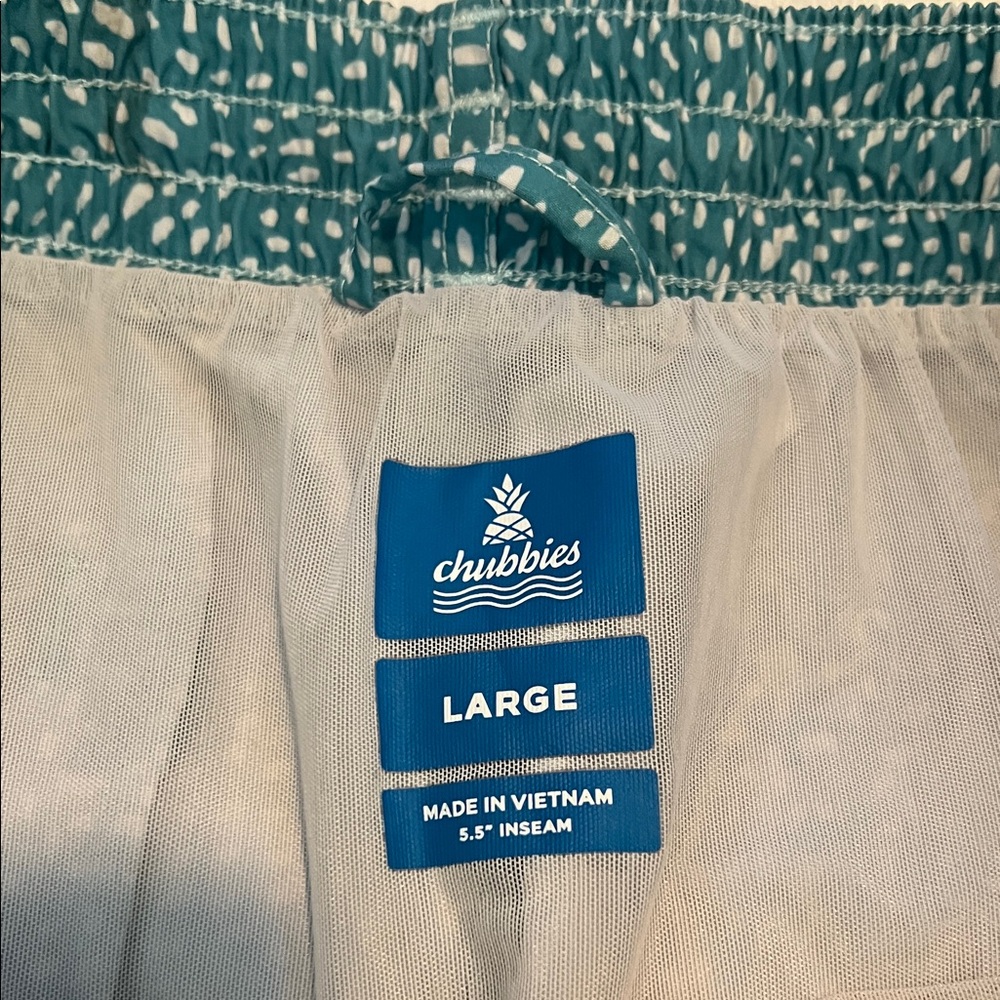 Chubbies Teal Patterned Swim Trunks - image 2